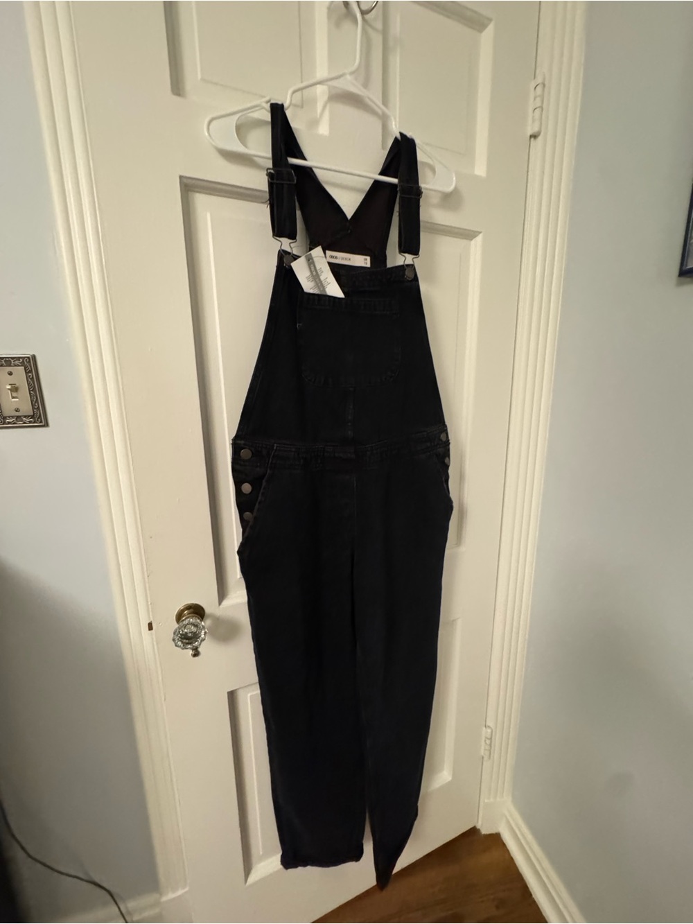 ASOS Black Denim Women's Overalls with Front Bib